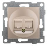 Ugra Розетка компьютерная RJ45, двойная, скрытая установка.  шампань С11К2-027 GUSI ELECTRIC