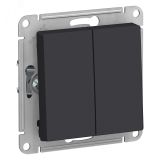 Переключатель двухклавишный ATLASDESIGN схема 6 10АХ механизм карбон ATN001065 Systeme Electric