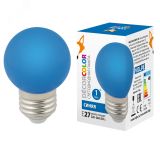 Лампа декоративная светодиодная LED-G45-1W/BLUE/E27/FR/С Форма шар матовая Цвет синий Картон UL-00005647 Uniel