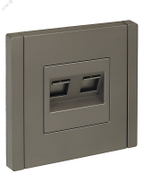 FORTE&PIANO Розетка двойная RJ11+RJ45 кат.5E FP535 сталь IEK FP-KT20-O-1-K46 IEK