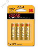 Батарейка Kodak LR6-4BL ULTRA PREMIUM Alkaline [ KAA-4 UD] (80/400/17600) Б0005248 KODAK