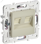 SKANDY Розетка двойная TV+RJ45 кат.6E SK-A15B бежевый IEK SK-AK20-2-K10 IEK