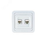 Mimoza Розетка CAT5e + CAT5e белая 12036 Makel