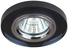 Светильник декор стекло круглое MR16,12V/220V, 50W, хром/черный DK7 CH/BK C0043793 ЭРА