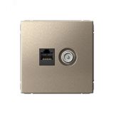 ARTGALLERY розетка двойная ТВ + компьютерная RJ45, кат. 5Е, шампань GAL000589 Systeme Electric