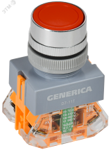 Кнопка D7-11T d=22мм 1з+1р с фикс. кр. GENERICA BBT50-11T-3-21-K04-G IEK