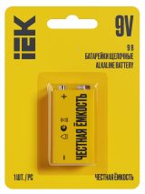Батарейка щелочная Alkaline 6LR61 9V (1шт/блистер) IEK ABT-6LR619V-OP-L01 IEK