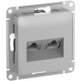 ATLASDESIGN РОЗЕТКА двойная компьютерная RJ45+RJ45, кат.6А, механизм, АЛЮМИНИЙ ATN000388 Systeme Electric