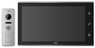 Комплект видеодомофона (вызывная панель -D400FHD и монитор -M4105AHD) CTV-DP4105AHD B (чёрный) CTV