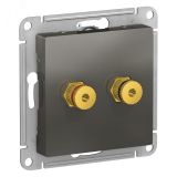 Аудиорозетка ATLASDESIGN двухместная сталь ATN000987 Systeme Electric