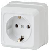 Розетка Intro Quadro 2-202-01 с заземлением 2P+E Schuko, 16А-250В, IP20, ОУ, белый Б0053783 ЭРА