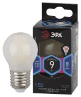 Лампа светодиодная F-LED P45-9w-840-E27 frost (филамент, шар мат, 9Вт, нейтр, E27) (10/100/3600) Б0047030 ЭРА