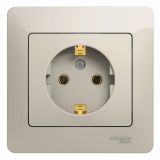 GLOSSA розетка с заземлением в сборе молочный GSL000942 Systeme Electric