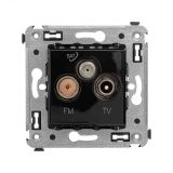 Avanti Розетка TV-FM-SAT в стену,  Черный квадрат 4402533 DKC