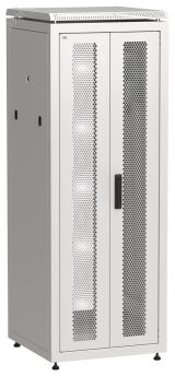 Шкаф напольный сетевой 19' LINEA N 33U 600х600мм передняя распашная перфорированная дверь задняя перфорированная серый LN35-33U66-2PP ITK