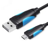 Кабель USB 2.0 AM на micro B 5pin, 2 м., черный 1000615086 Vention