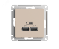 ATLASDESIGN USB РОЗЕТКА A+A, 5В/2,1 А, 2х5В/1,05 А, механизм, ПЕСОЧНЫЙ ATN001233 Systeme Electric