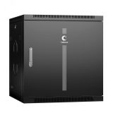 Шкаф телекоммуникационный настенный разобранный 19'' 12U 600x600x635mm (ШхГхВ) дверь металл цвет черный (RAL 9004) 10744c Cabeus
