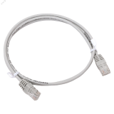 Патч-корд TERACOM Cat.5E (1Гбит/с) неэкранированный UTP оболочка PVC серый (1м) TRC-5EUTP-PVC-1M-GY EKF