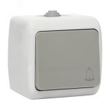 Кнопка звонка Мурманск 1-клавишная 10А IP54 серая EFZ10-026-30-54 EKF