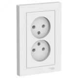 Розетка ATLASDESIGN двойная без заземления 16А в сборе белый ATN000120 Systeme Electric