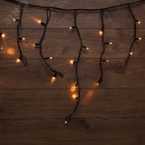 Гирлянда Айсикл Бахрома светодиодная 5х0,7 м, с эффектом мерцания, 152 LED, черный провод каучук, теплое белое свечение 255-306 Neon-Night