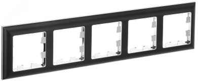 BRITE Рамка 5 постов РУ-5-Бр хром/черный IEK BR-M52-12-2-K23 IEK