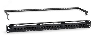 Патч-панель IDC 19' (1U), 24 порта RJ-45, категория 6a, Dual IDC, с задним кабельным организатором 7651c Cabeus