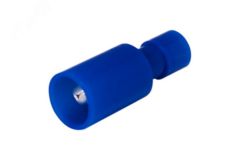 Разъем штекерный полностью изолир штекер 4 мм 1.5-2.5 кв мм (РШПи-п 2.5-4 РшИпп 2-5-4) синий, REXANT 08-0571 REXANT