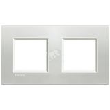 LivingLight Рамка прямоугольная 2 поста Серебро LNA4802M2AG BTicino