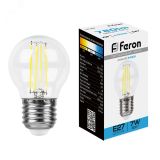 Лампа светодиодная LED 7вт Е27 дневной шар FILAMENT 38222 FERON