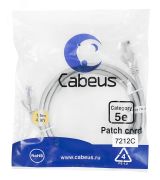 Патч-корд U/UTP, категория 5е, 2xRJ45/8p8c, неэкранированный, серый, PVC, 1.5м 7212c Cabeus