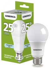 Лампа светодиодная A65 груша 25Вт 230В 6500К E27 GENERICA LL-A65-25-230-65-E27-G IEK