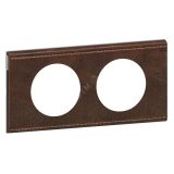 Рамка, двухпостовая, коричневая текстурная кожа 069402 Legrand