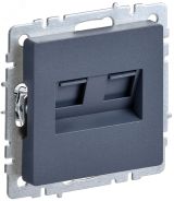 BRITE Розетка двойная RJ11+RJ45 кат.5E РК/Т12-БрМ маренго BR-KT20-O-1-K35 IEK