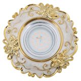 DLS-A105 GU5.3 CHROME/BEIGE+GOLD Светильник декоративный встраиваемый, серия Arno. Без лампы, цоколь GU5.3. Металл/полимер. Хром/бежевый+золото. ТМ Fametto UL-00003236 Uniel