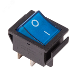 Выключатель клавишный 250V 16А (4с) ON-OFF синий с подсветкой (RWB-502, SC-767, IRS-201-1) (в упак. 1шт.), REXANT 06-0306-B REXANT
