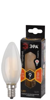 Лампа светодиодная F-LED B35-9w-827-E14 frost (филамент, свеча мат, 9Вт, тепл, E14) (10/100/5000) Б0046992 ЭРА