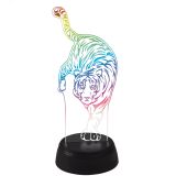 Светильник декоративный ULI-M506 RGB/3AA TIGER/BLACK с эффектом 3D Тигр на батарейках 3AA (не в/к) 1 светодиод RGB свет UL-00008401 Uniel