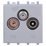 Avanti Розетка TV-FM-SAT модульная закаленная     сталь 2 модуля 4404532 DKC