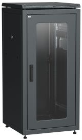 Шкаф сетевой 19дюйм LINEA N 24U 600х800 мм стеклянная передняя дверь. задняя металлическая черный LN05-24U68-GM ITK
