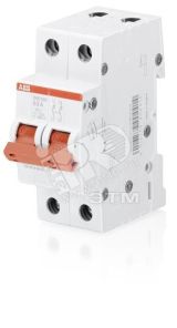 Рубильник двухполюсный SD202 40А рычаг красный 2CDD272111R0040 ABB