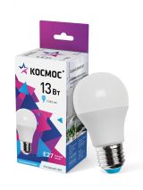Лампа светодиодная LED 13Вт 220В Е27 D60х110 6500К холодный A60 1040 лм КОСМОС LkecLED13wA60E2765 Космос