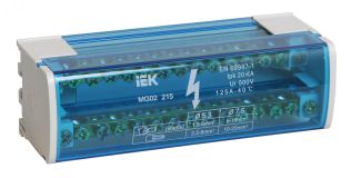 Шина на DIN-рейку в корпусе (кросс-модуль) L+PEN 2х15 YND10-2-15-125 IEK