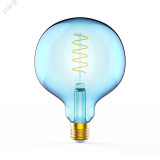 Лампа светодиодная филаментная LED 5 Вт 190х65В E27 шар G125 теплая голубая колба Black Filament 1013802105 GAUSS