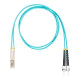 Шнур оптический коммутационный (патч-корд), LC-ST, дуплекс (duplex) OM3, нг(А)-HF, бирюзовый, 2,0 м DR-220363 Datarex