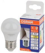 Лампа светодиодная LED 7Вт Е27 2700К 600Лм шар 220В (замена 60Вт) OSRAM 4099854186516 LEDVANCE