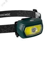 Фонарь налобный аккум/3Вт+5ВтCOB/кол. линза/съемн Li-ion18650 1200mAh/USBшн typeC KOC509Lit Космос
