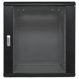 Шкаф настенный 19' TERACOM PRO 12U 600х600 мм дверь стеклянная с замком-ручкой чёрный TRP-WLL-1266-40B EKF