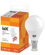 Лампа светодиодная G45 шар 9Вт 230В 3000К E14 IEK LLE-G45-9-230-30-E14 IEK